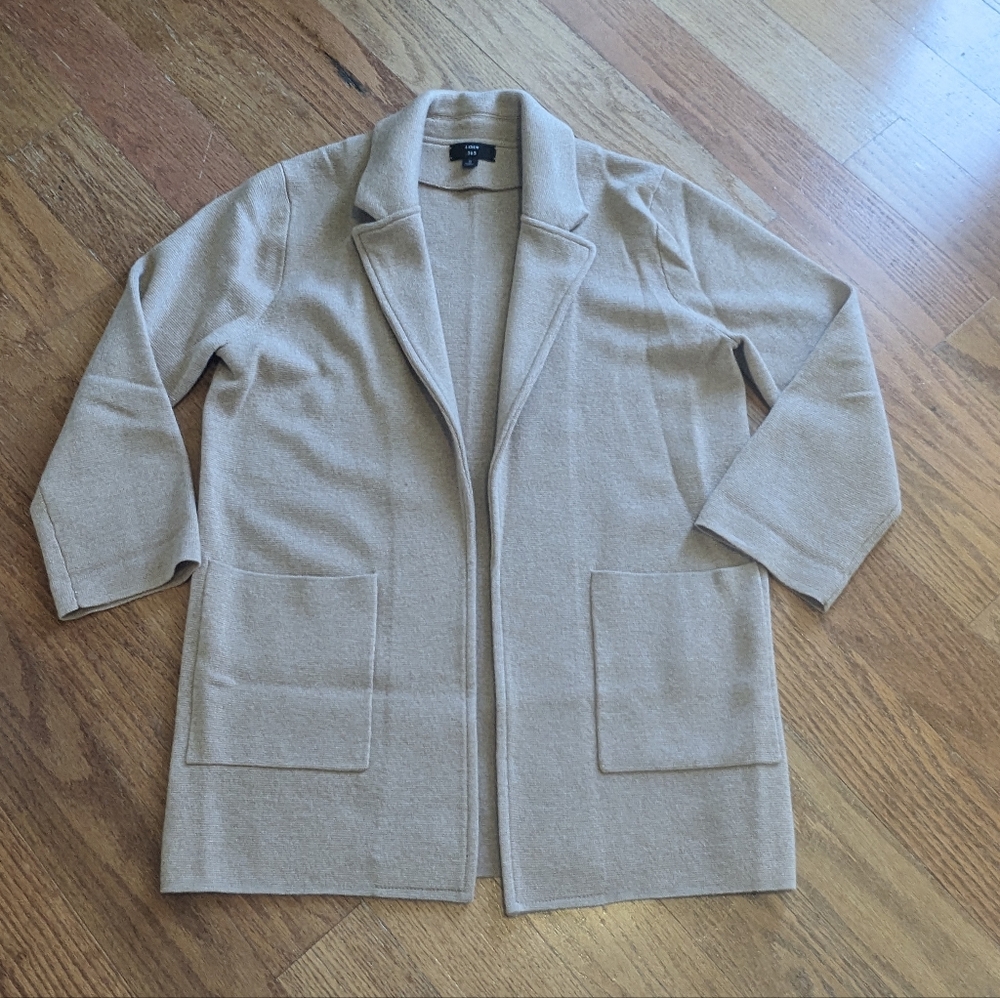 J. Crew Tan  Open Front Sweater Blazer Sz Small